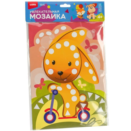 Набор для творчества Lori Увлекательная мозаика Зайчик на самокате