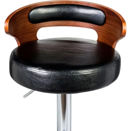 Стул барный Dobrin Fred чёрный/хромированный (искусственная кожа/металл)