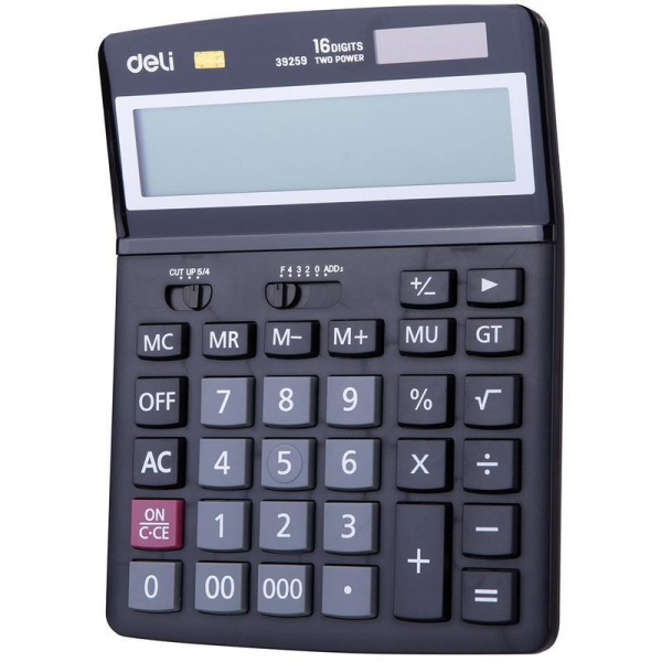 Калькулятор настольный Deli E39259 16-разрядный черный 192.8х148.5х45.5  мм