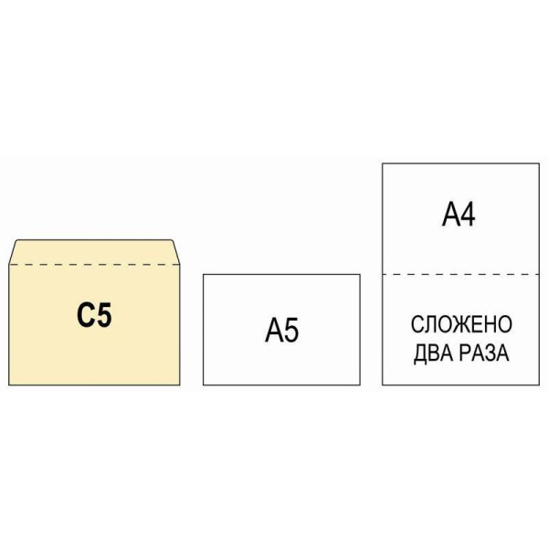 Конверт почтовый BusinessPost C5 (162x229 мм) белый удаляемая лента правое окно (1000 штук в упаковке)