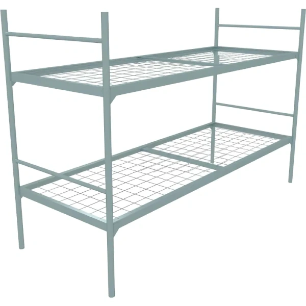 Кровать двухъярусная Хит+ металлическая (серый, 709х1350х1966 мм)