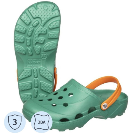 Сабо женские Evart Ола ЭВА зеленые размер 41 с ремешком