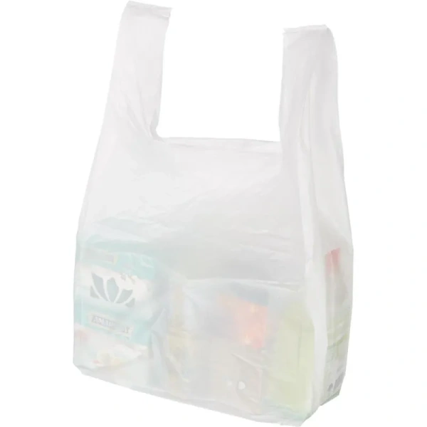 Пакет-майка ПНД 15 мкм белый (30+18х55 см, 100 штук в уп.)