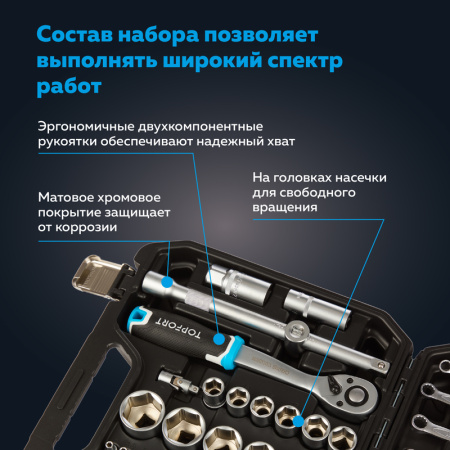 Набор инструмента автомобильный TOPFORT 81 предмет