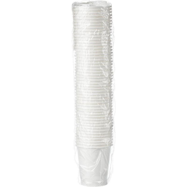 Стакан одноразовый бумажный 200 мл белый 50 штук в упаковке Huhtamaki