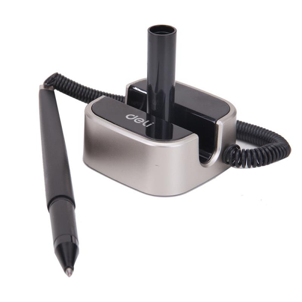 Ручка гелевая на липучке для стола Deli черная (толщина линии 0.7 мм)