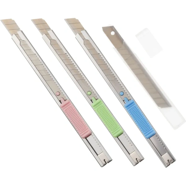 Набор ножей универсальных Attache 9 мм (10 сменных лезвий, 3 штуки в  упаковке, SX48-1)