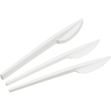 Нож одноразовый Комус Эконом белый 165 мм 100 штук в упаковке