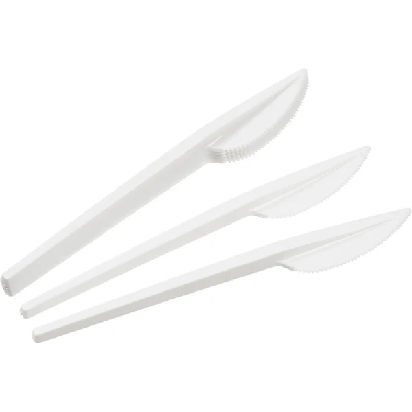 Нож одноразовый Комус Эконом белый 165 мм 100 штук в упаковке Нож одноразовый Комус Эконом белый 165 мм 100 штук в упаковке