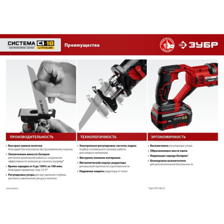 Пила сабельная Зубр СПЛ-185-41