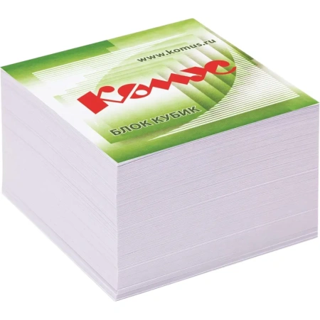 Блок для записей Комус 90x90x50 мм белый проклеенный (плотность 100  г/кв.м)