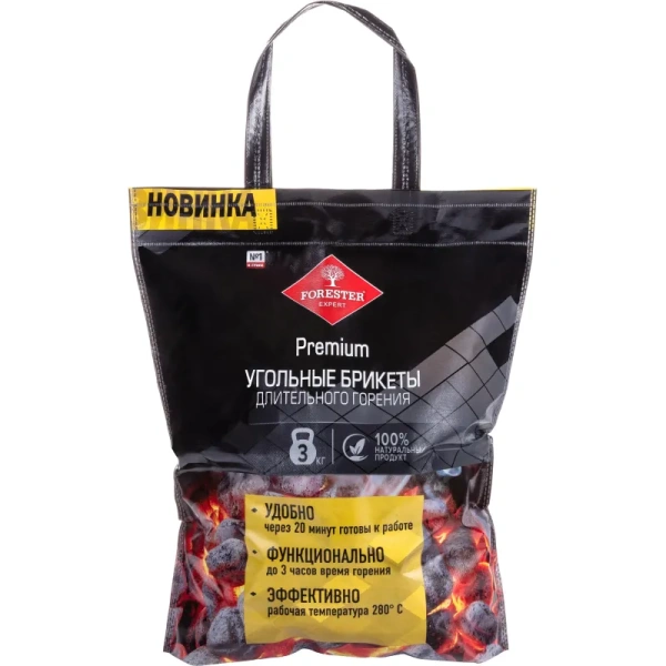 Брикет угольный Forester Премиум для гриля 3 кг