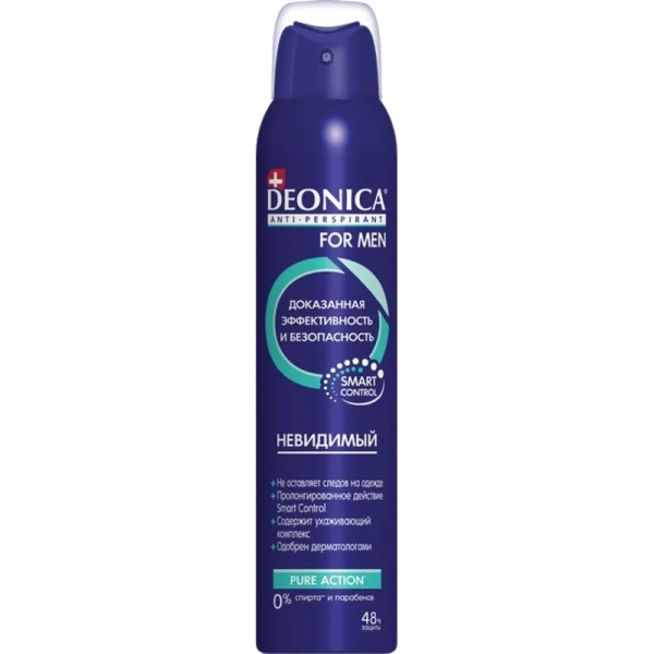 Дезодорант-антиперспирант мужской Deonica For Men Невидимый спрей 200 мл