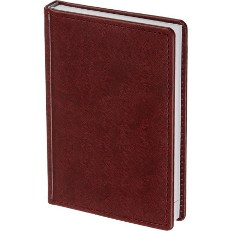 Ежедневник датированный 2021 год Attache Сиам искусственная кожа A6 180 листов бордовый (110x155 мм)