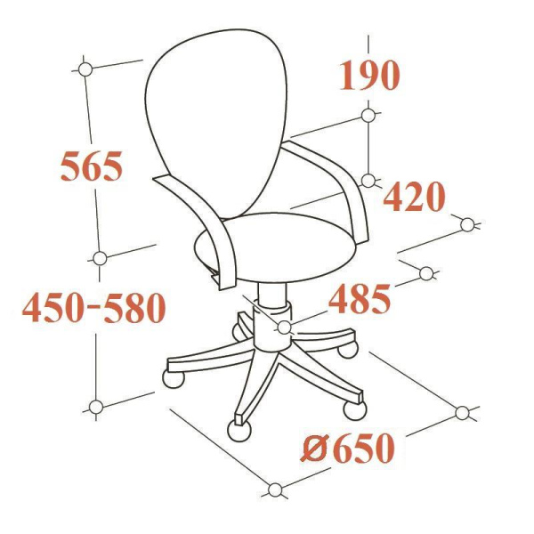 Кресло офисное Easy Chair 225 черное (сетка/ткань, металл)