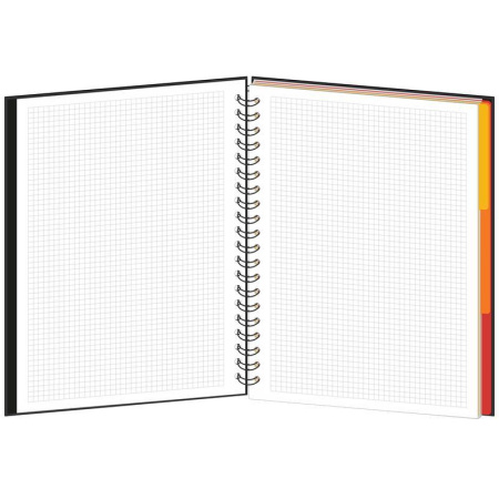 Бизнес-тетрадь Mariner Wisdom А4 120 листов черная в клетку 3 разделителя на спирали (200х274 мм)