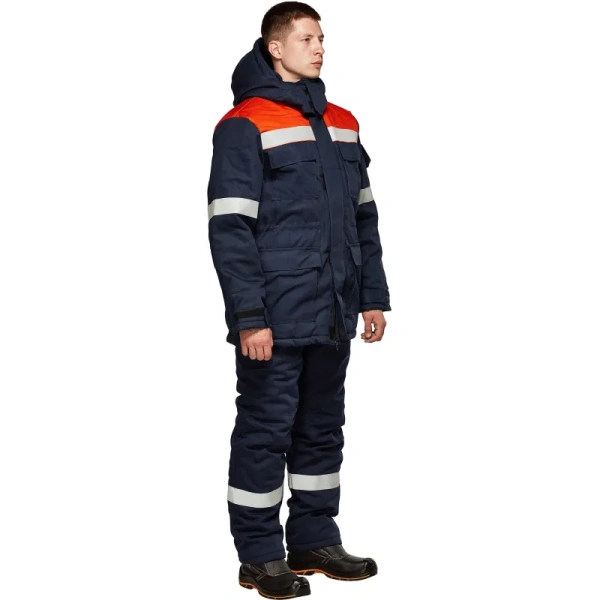 Костюм для защиты от электродуги Энергия КПК зимний синий/оранжевый 91.4  кал/см2 (размер 52-54, рост 182-188)