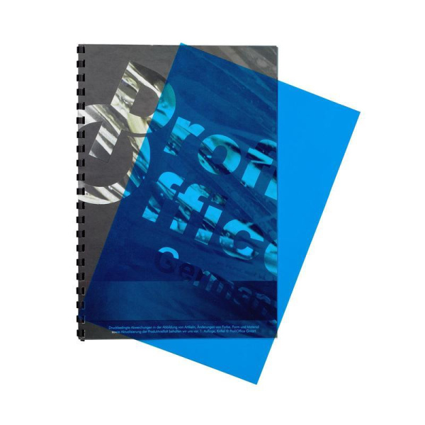 Обложки для переплета Profi Office пластиковые (A4, тонированные синие, толщина 200мкм, 100 шт./уп.)