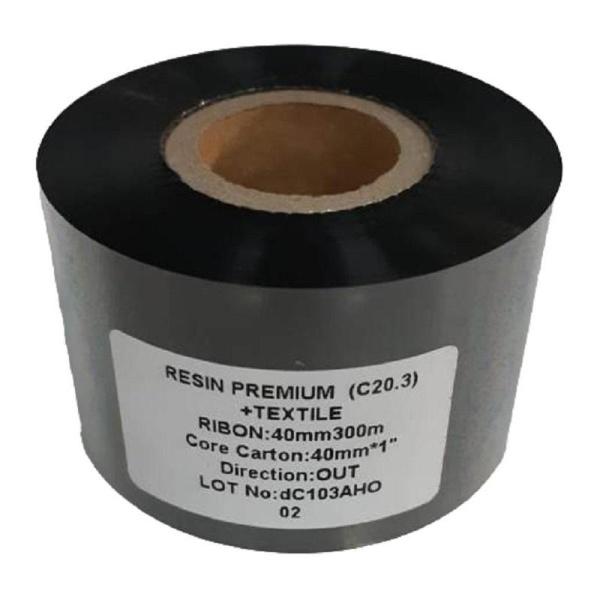 Риббон Resin Premium textile 40 мм х 300 м OUT (диаметр втулки 25.4 мм)