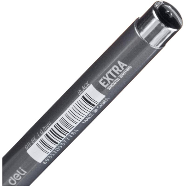 Ручка гелевая неавтоматическая Deli Upal черная (толщина линии 0.35 мм)