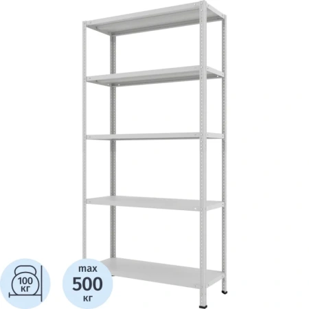 Стеллаж металлический Everest серый (5 полок, 1000х400х2000 мм)