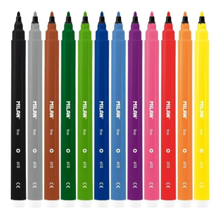 Фломастеры Milan 12 цветов Фломастеры Milan 12 цветов