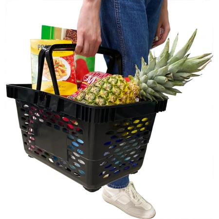 Корзина покупательская пластик чёрная