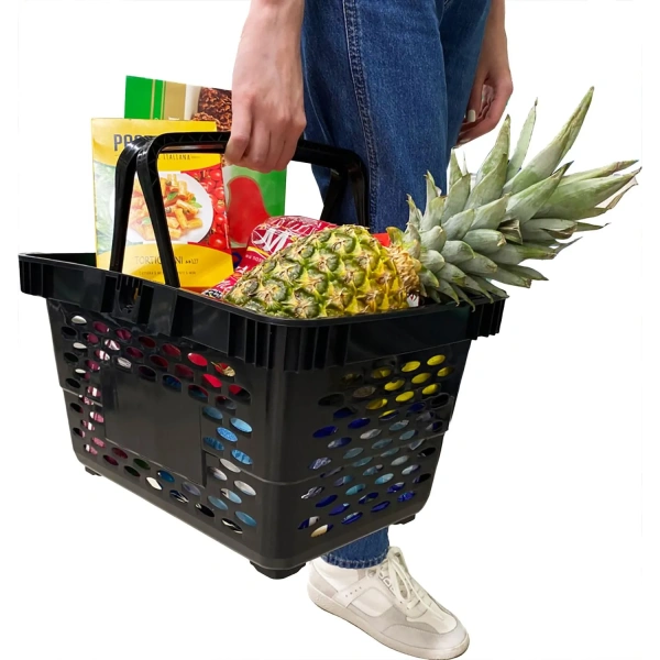 Корзина покупательская пластик чёрная