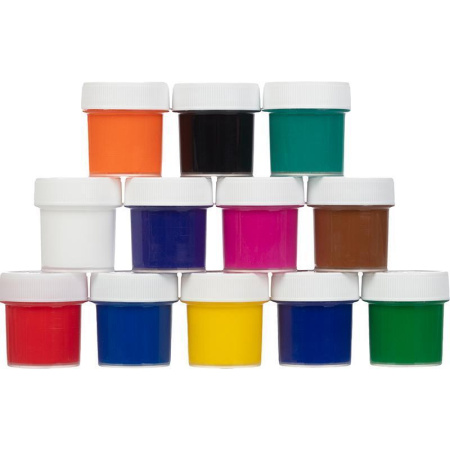 Краски акриловые Гамма 12 цветов по 20 мл Краски акриловые Гамма 12 цветов по 20 мл