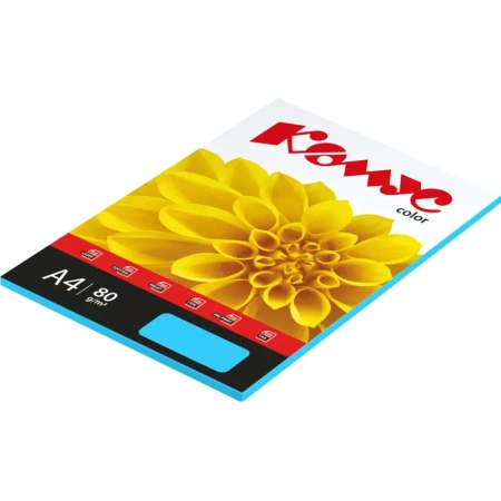 Бумага цветная для печати Комус Color голубая интенсив (А4, 80 г/кв.м, 50 листов)