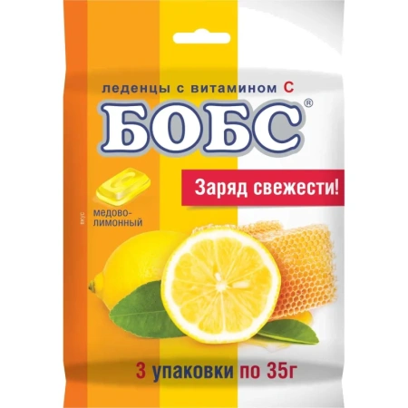Леденцы БОБС медово-лимонные (3 упаковки по 35 г)