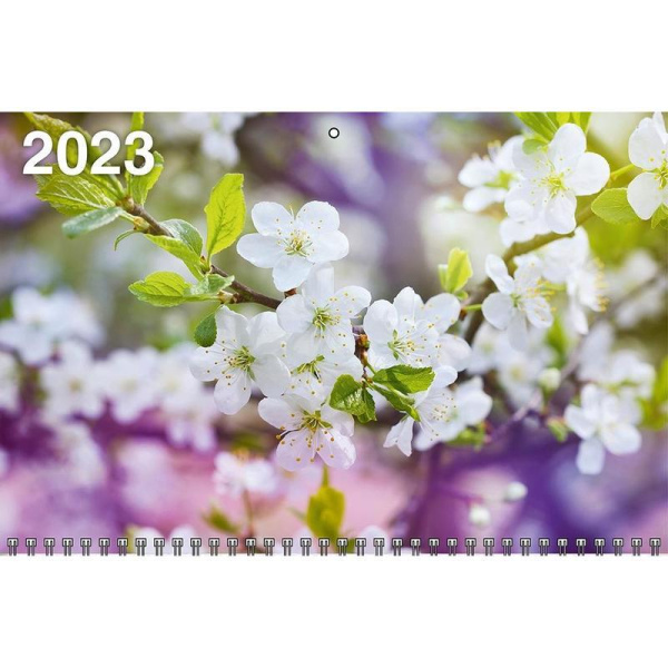 Календарь квартальный трехблочный настенный 2023 год Весенний цвет   (310х670 мм)