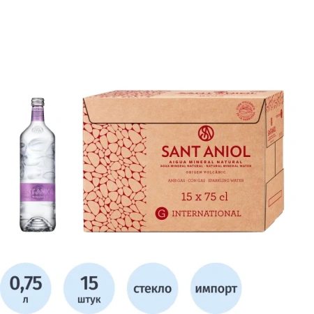Вода минеральная Sant Aniol столовая газированная 0.75 л