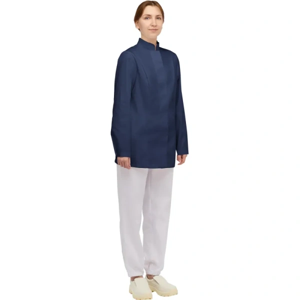 Куртка для пищевого производства у17-КУ ХАССП женская синяя с длинным  рукавом (размер 44-46, рост 158-164)