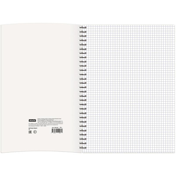 Тетрадь общая Attache Cristal А4 80 листов в клетку на спирали (обложка  оранжевая)