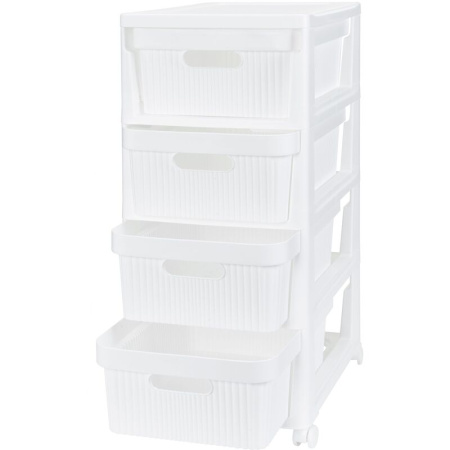 Комод на колесах Econova Velvet (белый, 300х385х690 мм)