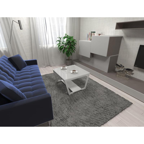 Стол журнальный BeautyStyle 1 (белый глянец/стекло белое, 700x700x430 мм)