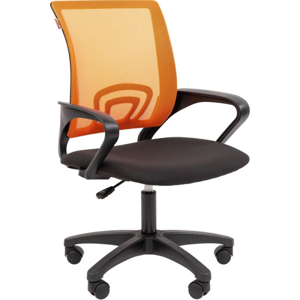 Кресло офисное Easy Chair 304 LT оранжевое/черное (сетка/ткань, пластик)