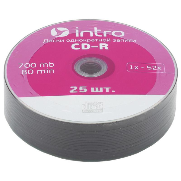Диск CD-R 52x Intro Shrink/25 Б0016205