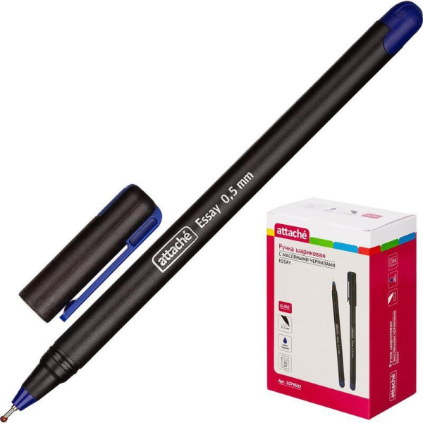Ручка шариковая Attache Essay синяя (толщина линии 0.5 мм)