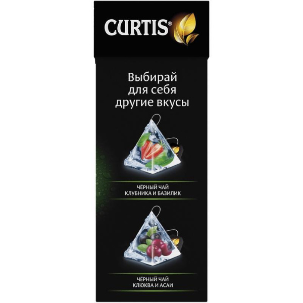 Чай Curtis Cold tea зеленый клубника, лайм и мята 12 пакетиков-пирамидок