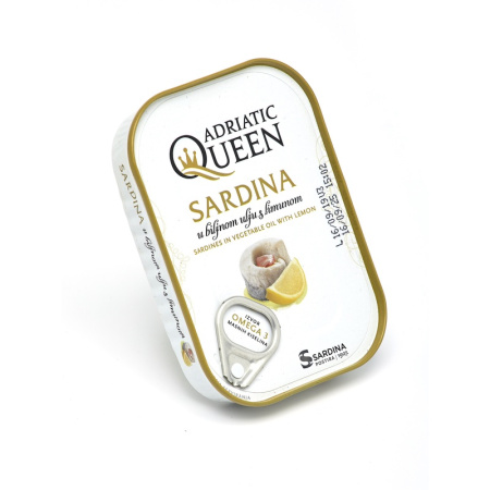 Сардины Adriatic Queen в растительном масле с лимоном 105 г
