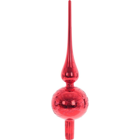 Верхушка на елку стекло красная (высота 31 см)