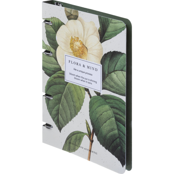 Тетрадь общая Be Smart Flora А5 120 листов в клетку на кольцах (обложка  с рисунком камелия, с перфорацией, матовая ламинация, тиснение фольгой)