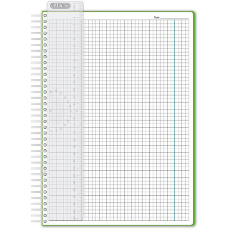 Бизнес-тетрадь Attache Waves А4 100 листов зеленая в клетку на евроспирали с линейкой (220х298 мм)