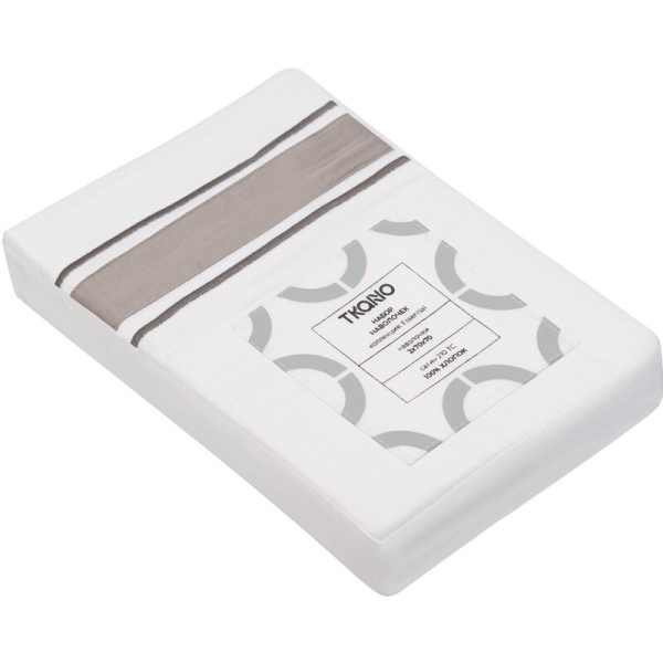 Наволочка Tkano Essential 70х70 см сатин 150 г/кв.м белая (2 штуки в  упаковке) (TK22-PCI0010)