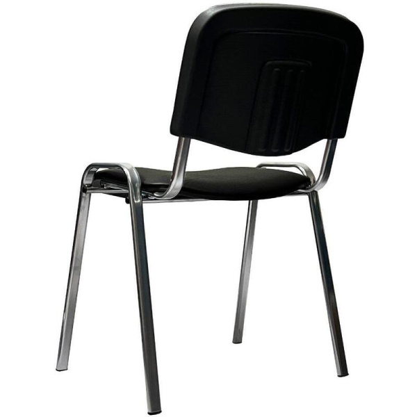Стул офисный Easy Chair черный (искусственная кожа, металл с имитацией  под хром)