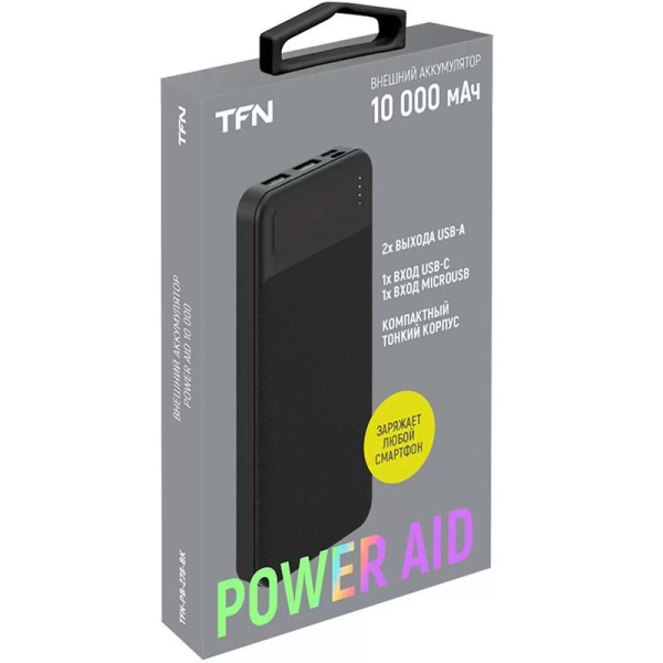 Внешний аккумулятор (power bank) TFN Power Aid 10000 мАч TFN-PB-278-BK