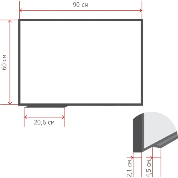 Доска магнитно-маркерная 60x90 см Комус Premium лак