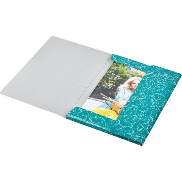 Папка на резинках Attache картонная зеленая (370 г/кв.м, до 200 листов)